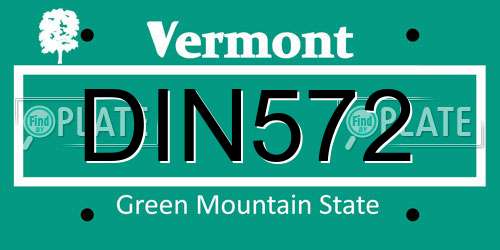 DIN572 Vermont License Plate