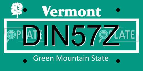 DIN57Z Vermont License Plate