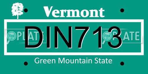 DIN713 Vermont License Plate