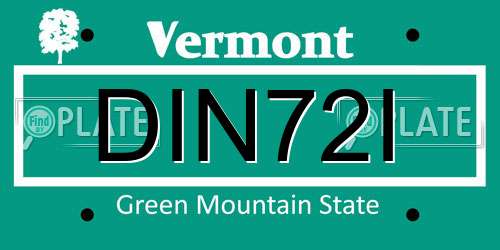 DIN72I Vermont License Plate