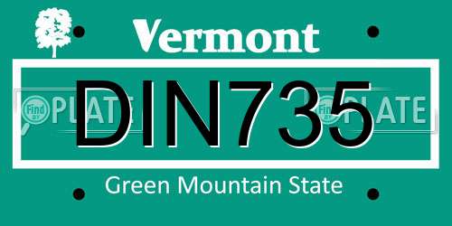 DIN735 Vermont License Plate