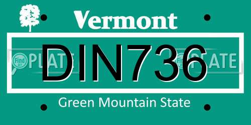 DIN736 Vermont License Plate