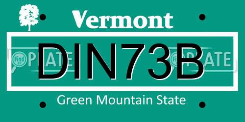 DIN73B Vermont License Plate