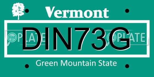 DIN73G Vermont License Plate