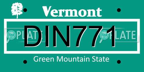 DIN771 Vermont License Plate