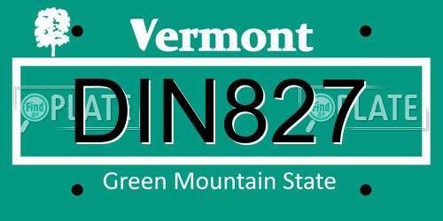 DIN827 Vermont License Plate