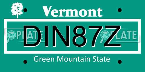 DIN87Z Vermont License Plate