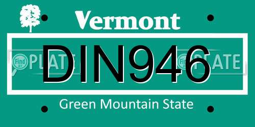 DIN946 Vermont License Plate