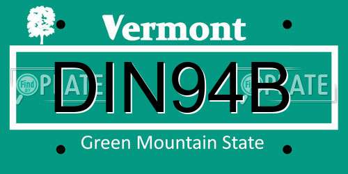 DIN94B Vermont License Plate