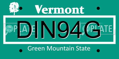DIN94G Vermont License Plate