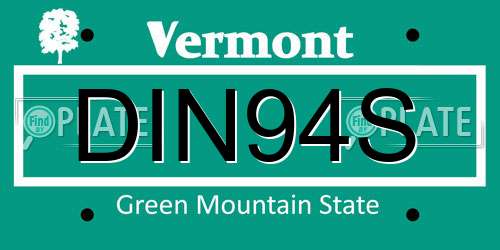 DIN94S Vermont License Plate