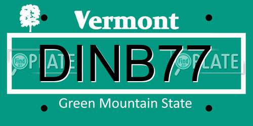 DINB77 Vermont License Plate