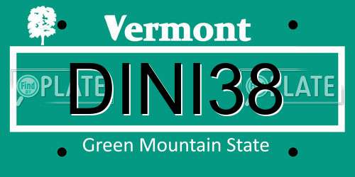 DINI38 Vermont License Plate