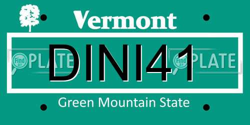 DINI41 Vermont License Plate
