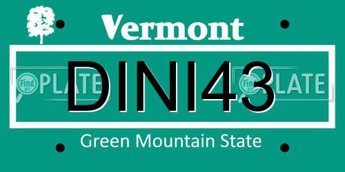 DINI43 Vermont License Plate