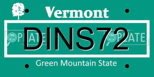 DINS72 Vermont License Plate