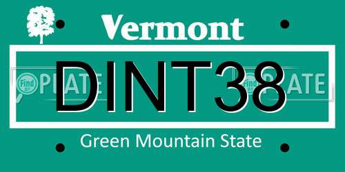 DINT38 Vermont License Plate