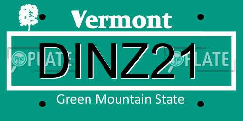 DINZ21 Vermont License Plate
