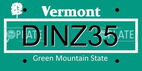 DINZ35 Vermont License Plate