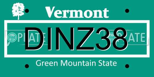 DINZ38 Vermont License Plate