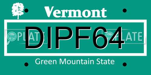 DIPF64 Vermont License Plate