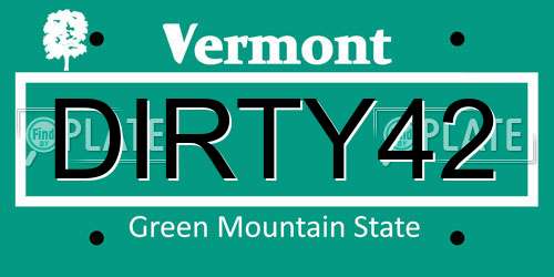 DIRTY42 Vermont License Plate