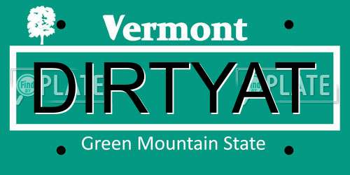 DIRTYAT Vermont License Plate