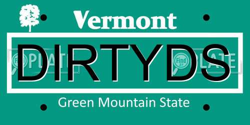DIRTYDS Vermont License Plate
