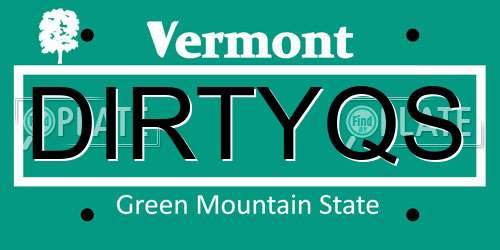 DIRTYQS Vermont License Plate