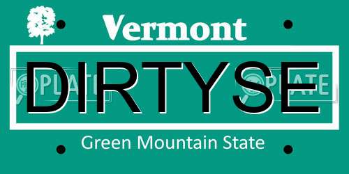 DIRTYSE Vermont License Plate