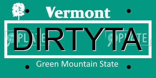 DIRTYTA Vermont License Plate