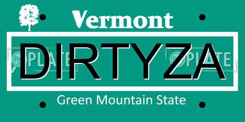 DIRTYZA Vermont License Plate