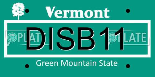 DISB11 Vermont License Plate