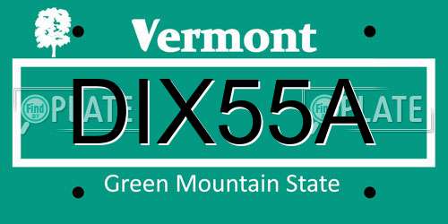 DIX55A Vermont License Plate