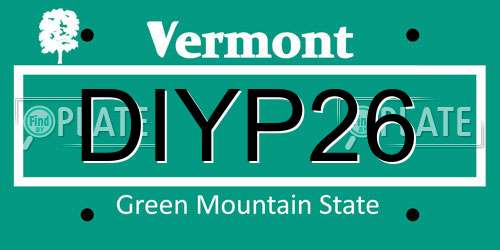 DIYP26 Vermont License Plate