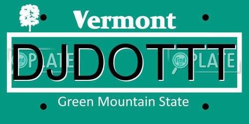 DJDOTTT Vermont License Plate