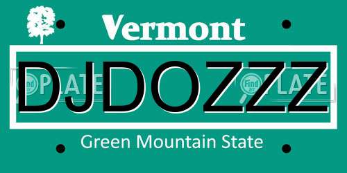 DJDOZZZ Vermont License Plate