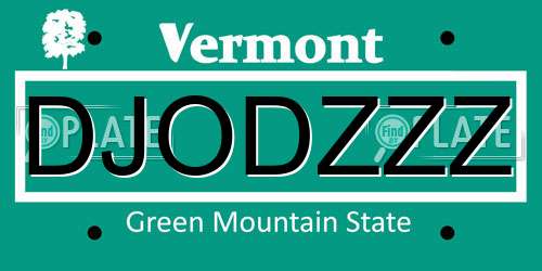 DJODZZZ Vermont License Plate