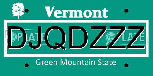 DJQDZZZ Vermont License Plate