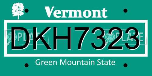 DKH7323 Vermont License Plate