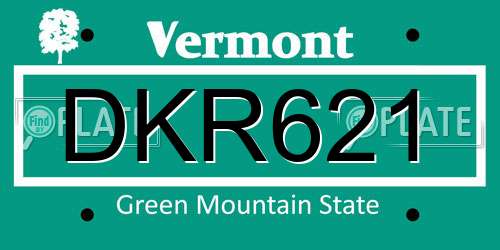 DKR621 Vermont License Plate