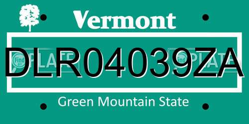 DLR04039ZA Vermont License Plate