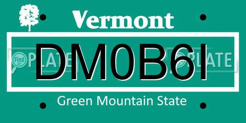 DM0B6I Vermont License Plate