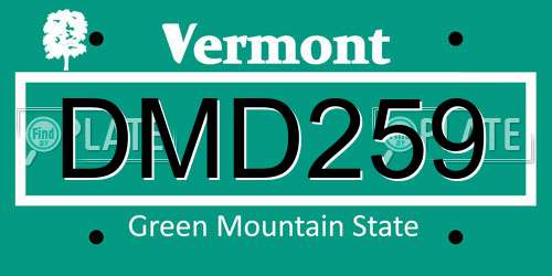 DMD259 Vermont License Plate