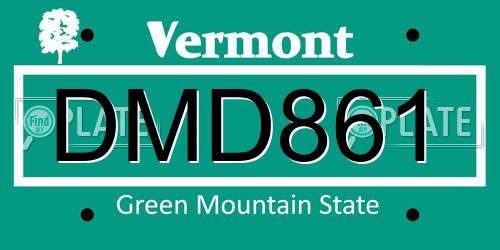 DMD861 Vermont License Plate