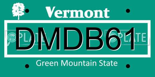 DMDB61 Vermont License Plate