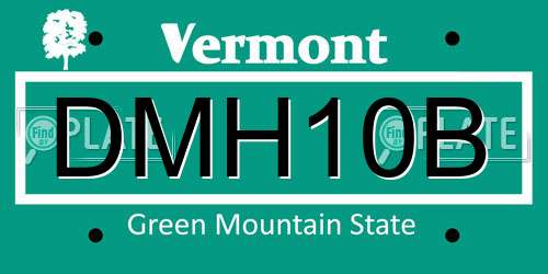 DMH10B Vermont License Plate
