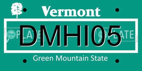 DMHI05 Vermont License Plate