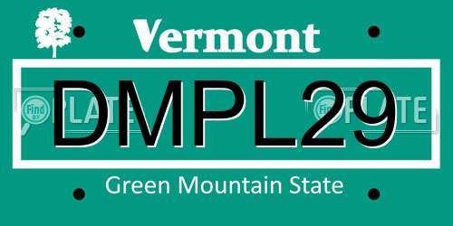 DMPL29 Vermont License Plate