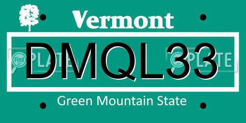 DMQL33 Vermont License Plate